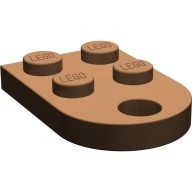Lego destička 3x2 půlkulatá s kulatou dírou (otvorem), hnědá (317625, 4208106)